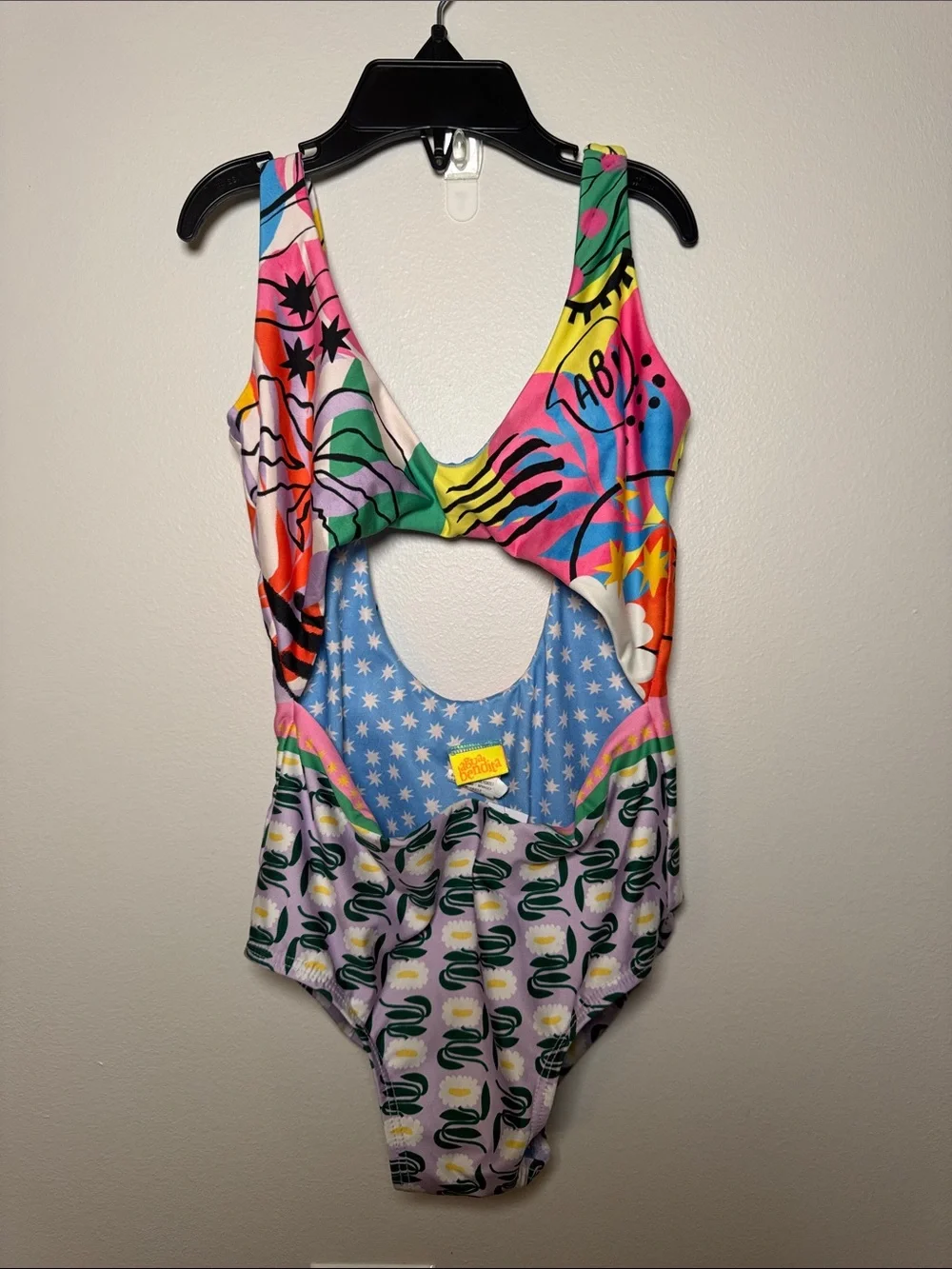 Agua Bendita Multicolor Pink Green Blue One-Piece Swimsuit